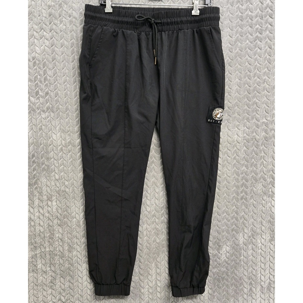 Buc-ees Women's Black Embroidered Logo Lightweight Jogger Pants Size Large